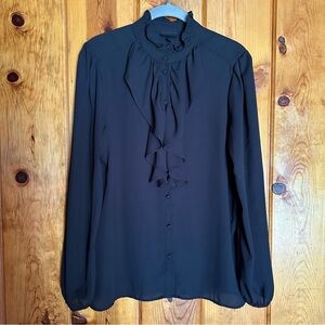 Who What Wear Ruffled Long Sleeve Blouse